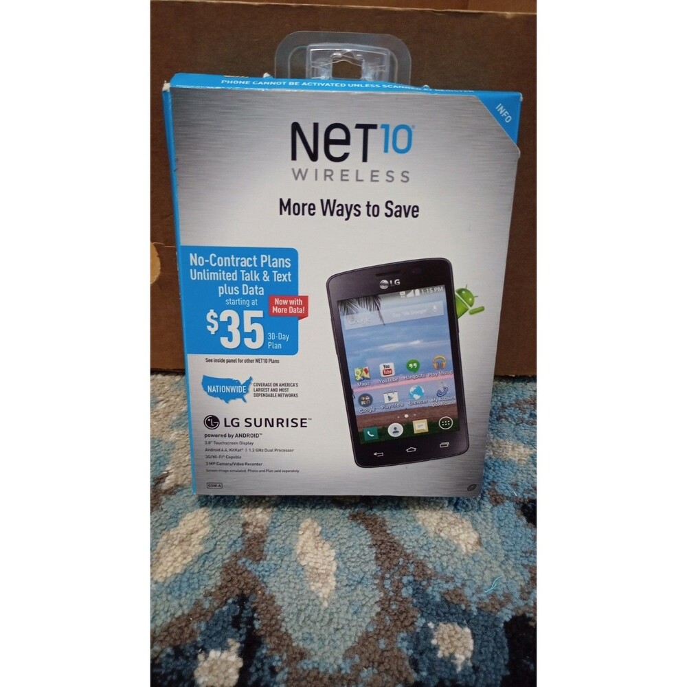 Net 10 Wireless LG Sunrise 3.8" Touchscreen Android 4.4